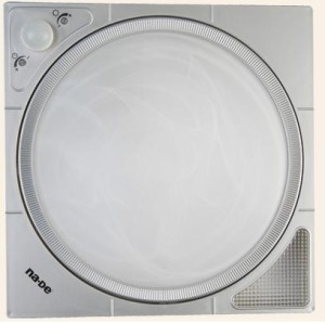 Plafon z czujnikiem ruchu 360° srebrny 1x60W+ awaryjne oświetlenie NA/010700S