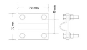 Uchwyt krzyżowy uziomowy UKU fi 16 (ALG9033)