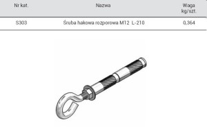 Śruba hakowa rozporowa M12 (ALS303)