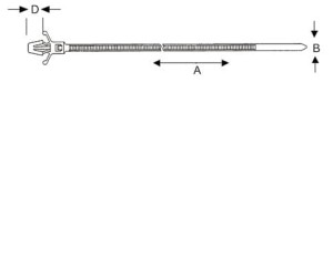 Opaska kablowa do mocowania w otworze 110x2,5x2,4 czarna 1op.-1000szt.