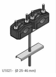 Uchwyt U1 bez odsadzenia podwójny (ALU1021)