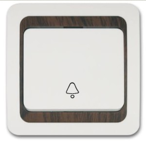 Wyłącznik dzwonkowy 1/0 - biały-drewno-biały 010223