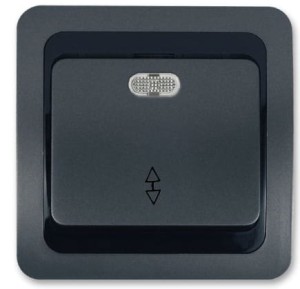 Przełącznik jednobiegowy z podświetleniem kontrolnym (1/0So) - antracyt-czarny-antracyt 010326