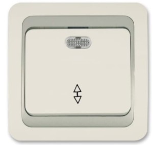 Przełącznik jednobiegowy z podświetleniem kontrolnym (1/0So) - kość słoniowa-nikiel-kość słoniowa 010324