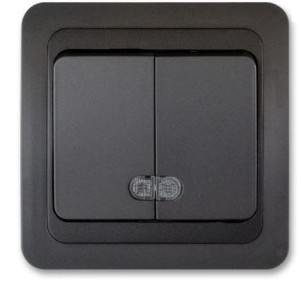 Wyłącznik schodowy dwubiegowy z podświetleniem kontrolnym (5So) - antracyt 013505