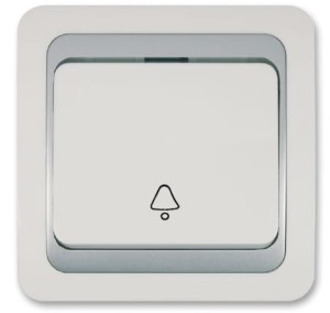 Wyłącznik dzwonkowy 1/0 - biały-aluminium-biały 010222