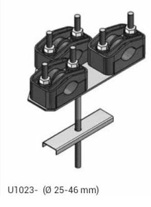 Uchwyt U1 bez odsadzenia potrójny (ALU1023)