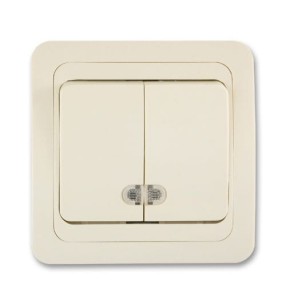 Wyłącznik schodowy dwubiegowy z podświetleniem kontrolnym (5So) - kość słoniowa 013502