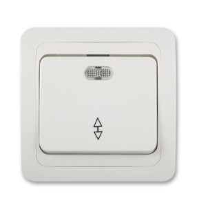 Przełącznik jednobiegowy z podświetleniem kontrolnym (1/0So) - biały 010301