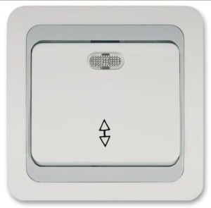 Przełącznik jednobiegowy z podświetleniem kontrolnym (1/0So) - biały-szary-biały 010321