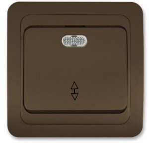 Przełącznik jednobiegowy z podświetleniem kontrolnym (1/0So) - czekolada 010306